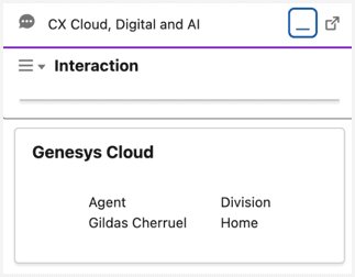 This image is a screenshot of the CX Cloud, Digital and AI component in Salesforce Service Cloud console.