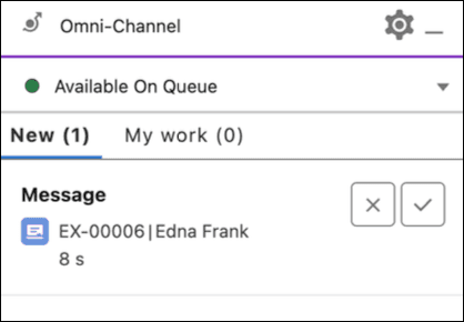 This image is a screenshot of the work item display in the Omni-Channel.