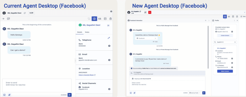 Current and new agent desktop