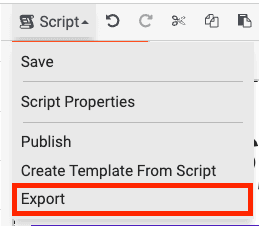Export script