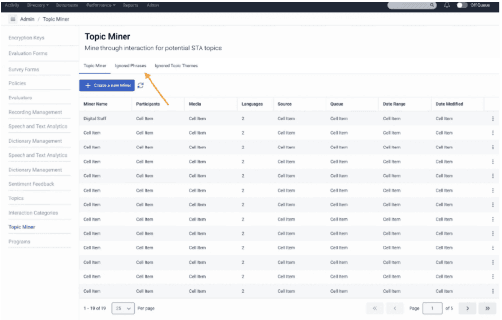 New Ignored phrases list
