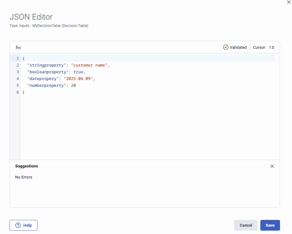 Custom JSON editor in Architect