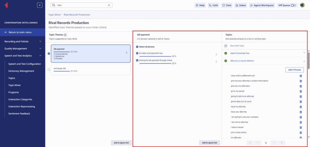Add phrases to the  ignore list