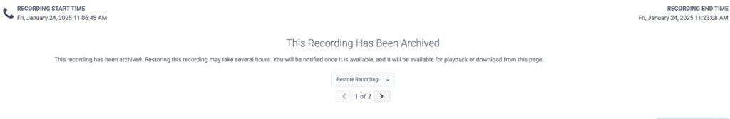 After restoring recordings