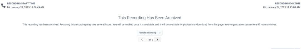 Before restoring recordings