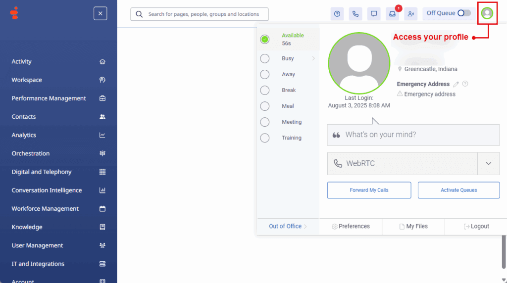 New navigation access profile