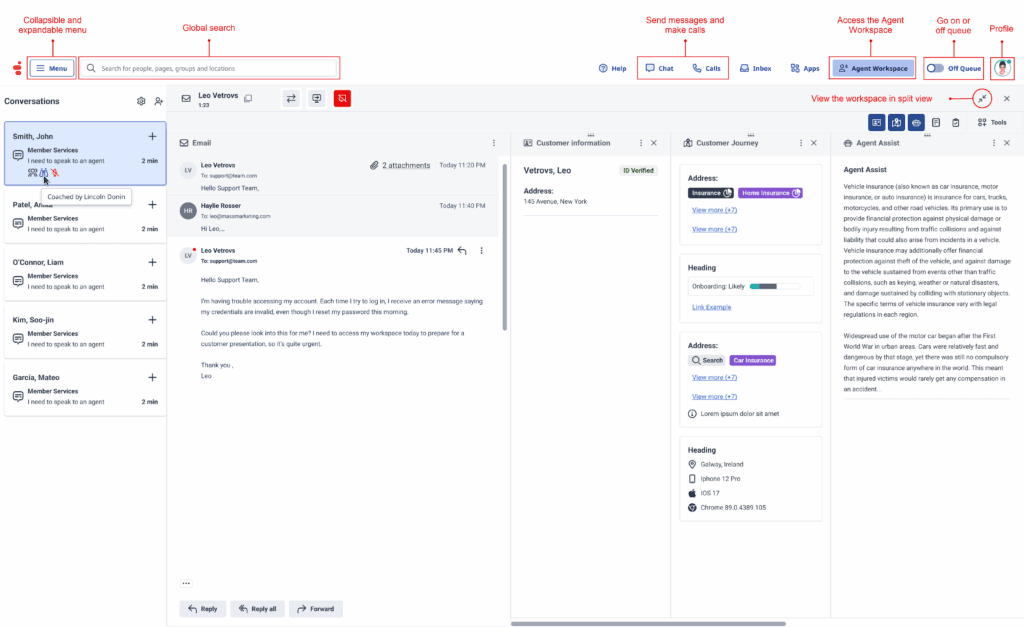 New navigation agent workspace