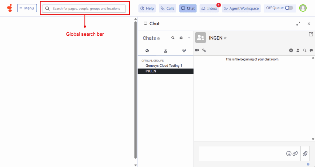 New navigation global search