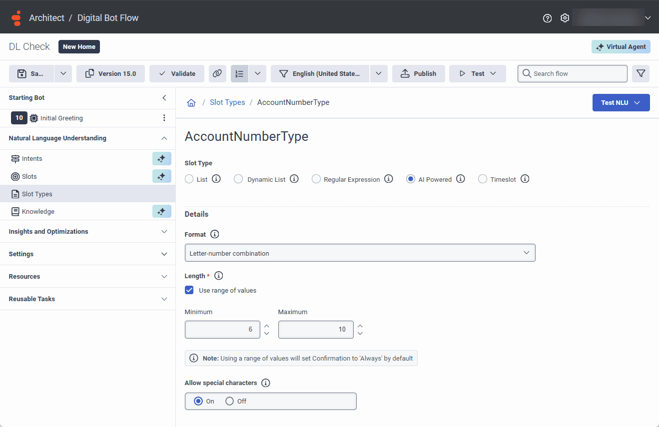 Use AI Powered slot types in a bot flow - Genesys Cloud Resource Center