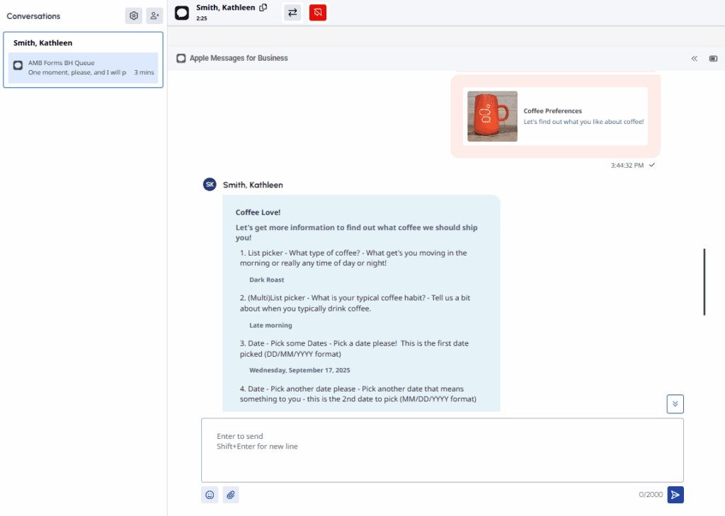 Agent UI with from details