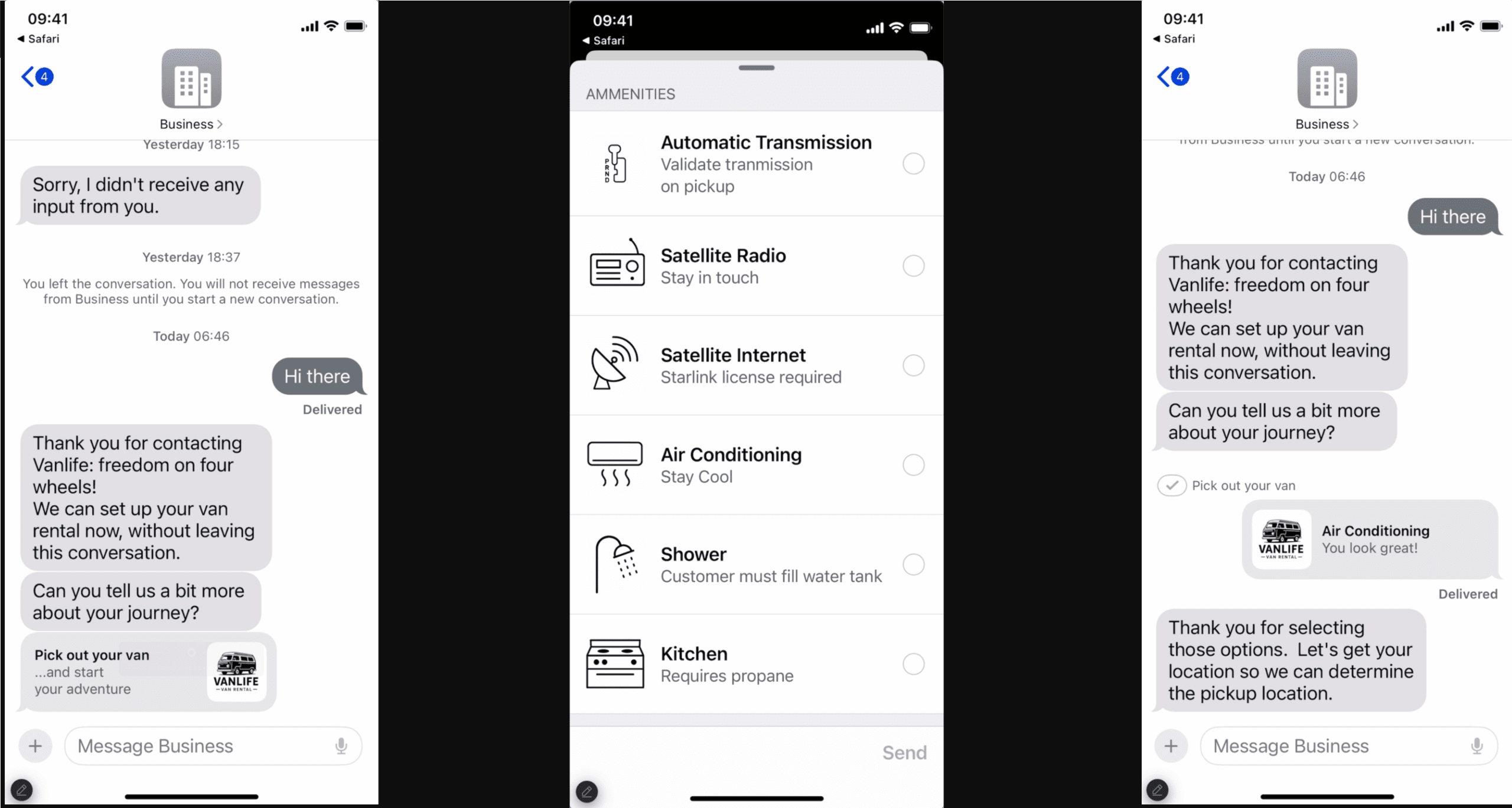 List picker in bot conversations