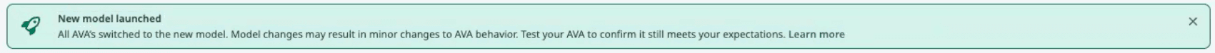 Updated model for agentic virtual agents notification