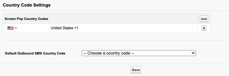 Click to enlarge. Country Code Settings in Genesys Cloud for Salesforce