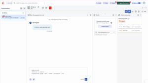 Click to enlarge. Screenshot showing profile panel with external contacts automatically stitched