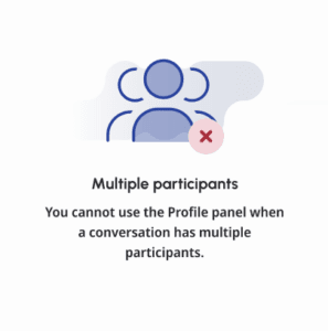 Click to enlarge. Screenshot showing profile panel having multiple participants