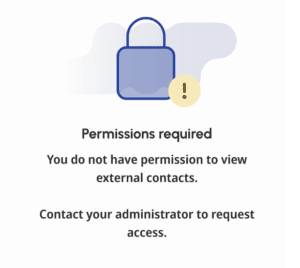 Click to enlarge. No permissions message in Profile Panel