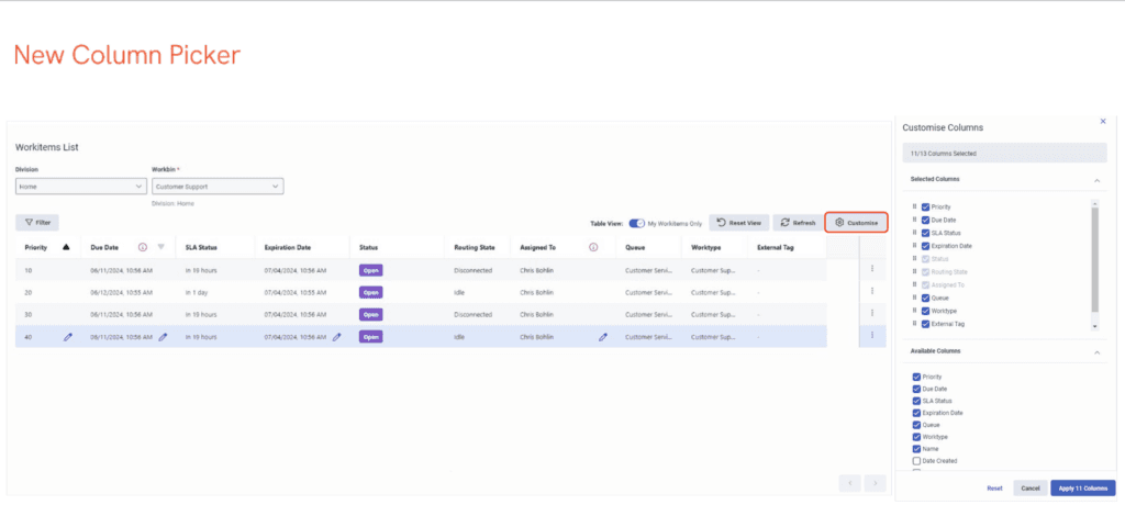 Click to enlarge. New column picker