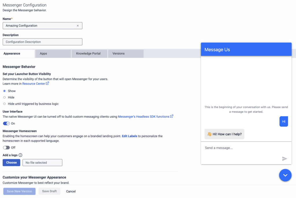Click to enlarge. Previous Messenger Apps overall organization