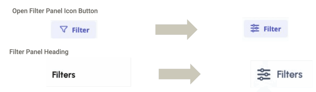 Click to enlarge. Open filter, and Filter panel heading changes