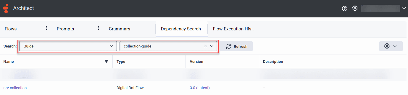 Click to enlarge. Architect dependency tab shows guides and connected flows