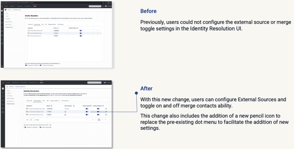 Click to enlarge. Identity resolution UI