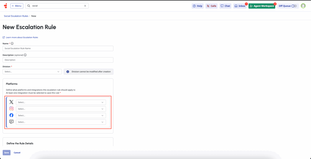 Click to enlarge. Before Escalation rules section without GBP