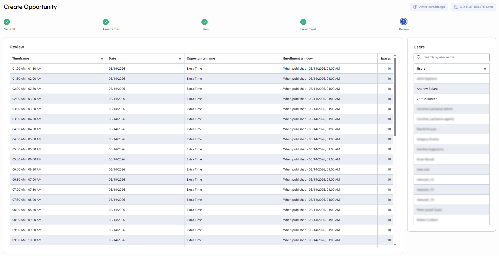 Click to enlarge. Displays the review page.