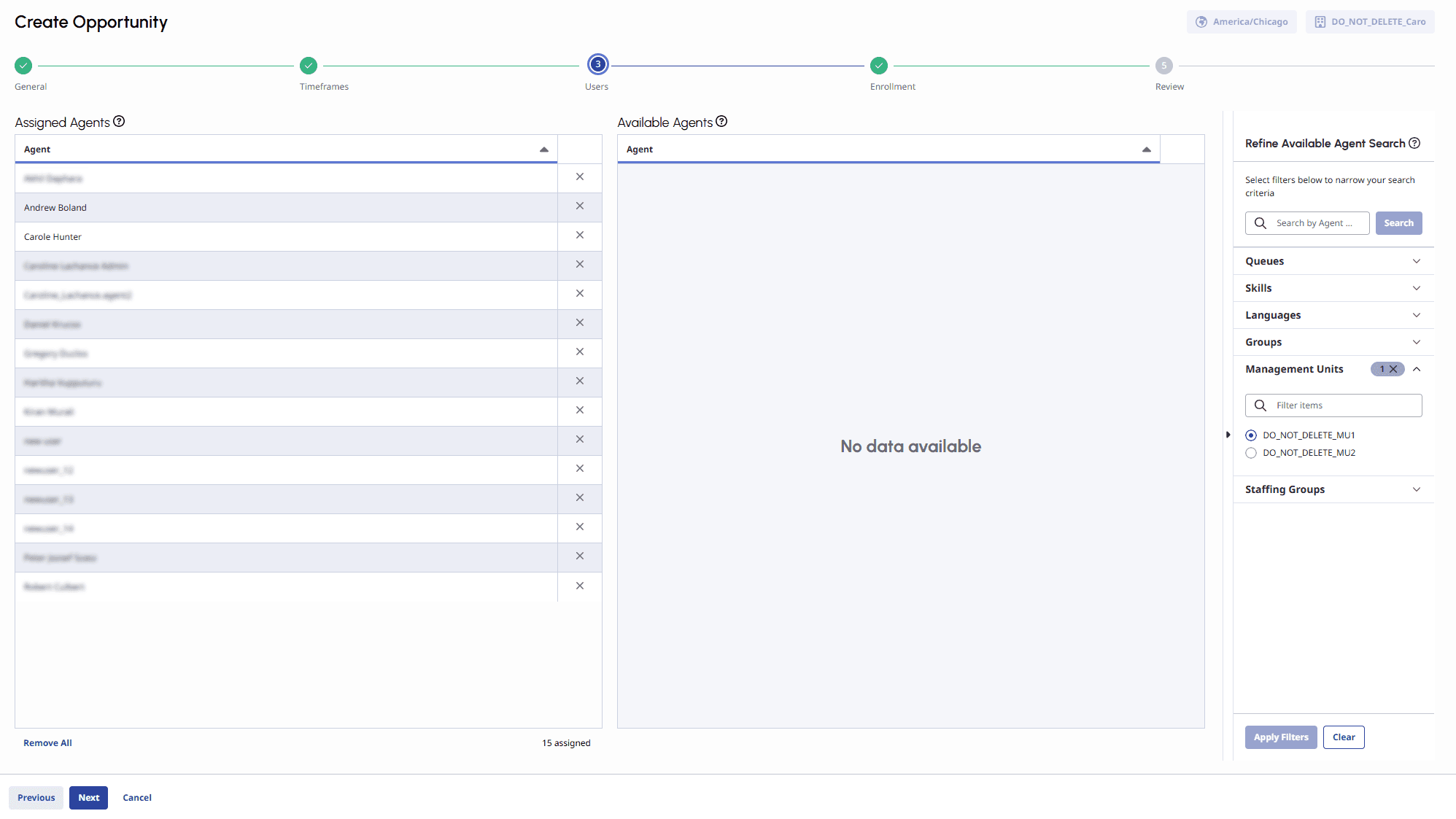 Click to enlarge. Displays the list of available agents ready for mapping.
